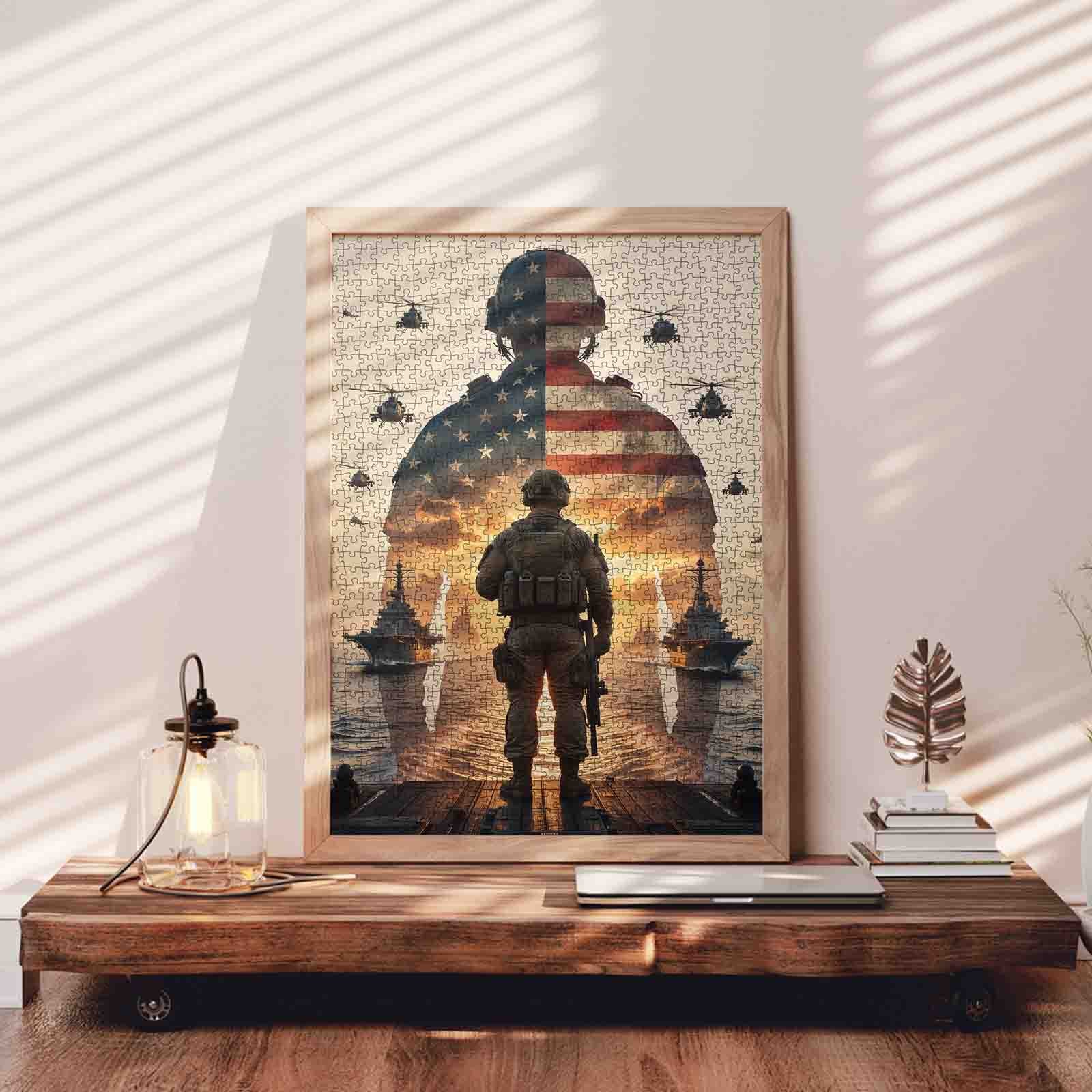 tucocoo-jigsaw-puzzles-patriotic-soldier-reflection-puzzle-1000-teile image 3
