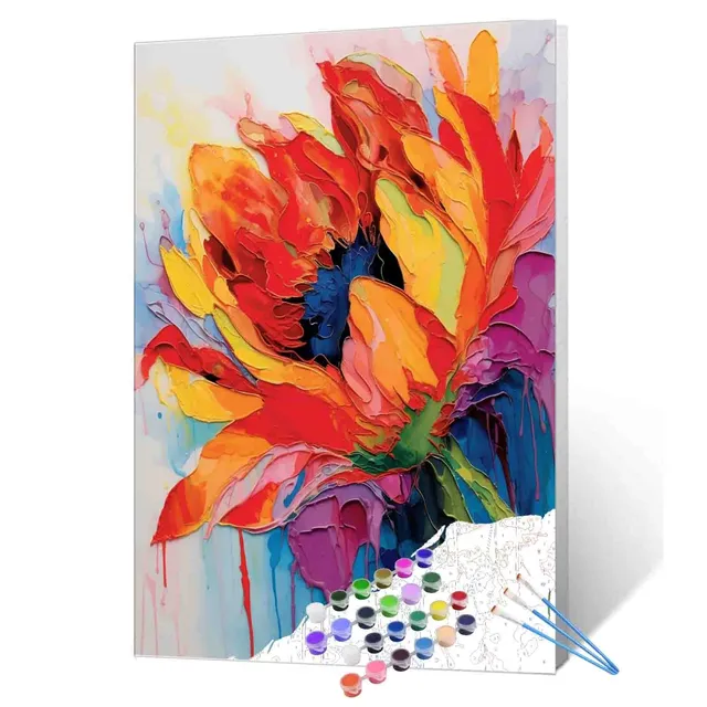 tucocoo-paint-by-numbers-fiery-sunflower-burst-malen-nach-zahlen-40x50-blume image 1