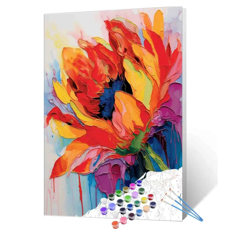 tucocoo-paint-by-numbers-fiery-sunflower-burst-malen-nach-zahlen-40x50-blume image 1
