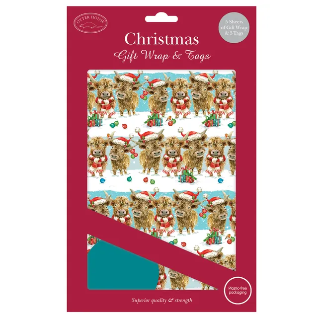 otter-house-festive-highland-friends-geschenkpapier-5-b-gen-tags image 1