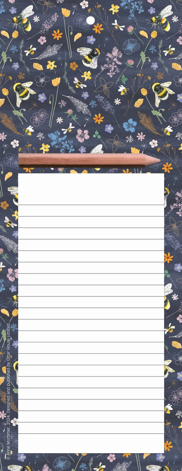 otter-house-rspb-memo-block-bees-amongst-flowers-magnet image 1