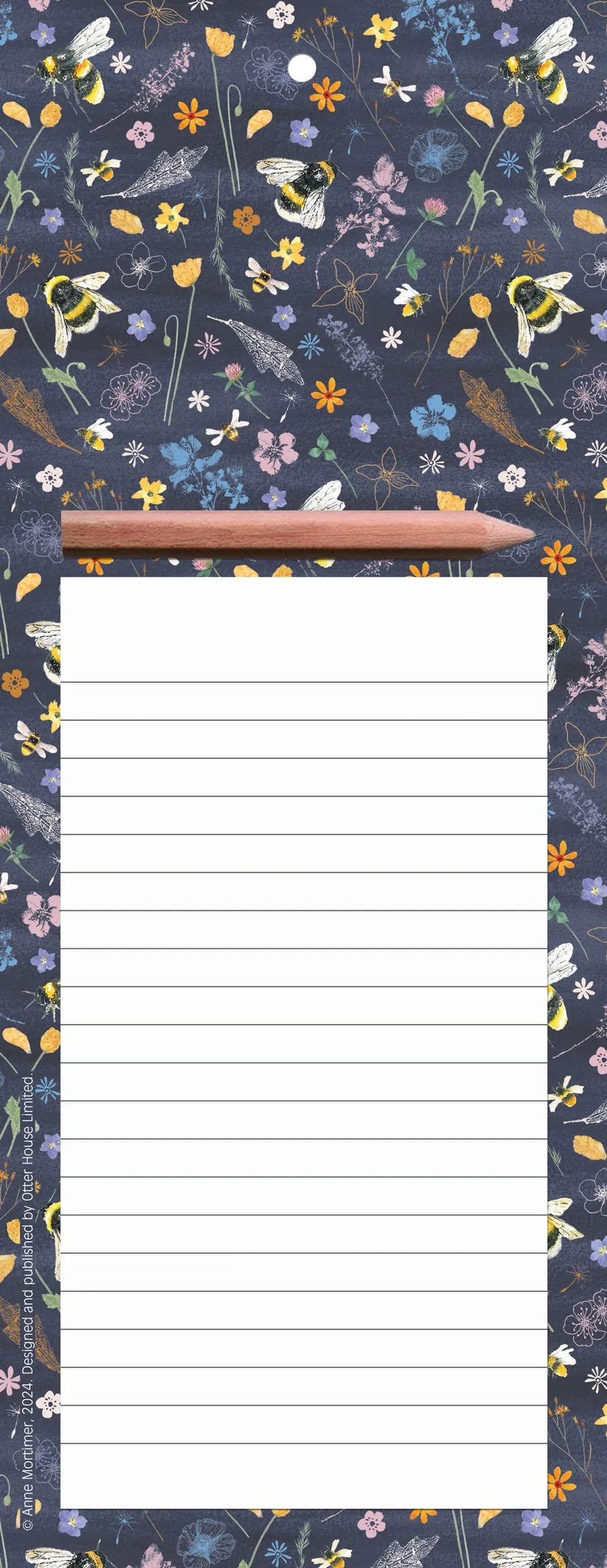 otter-house-rspb-memo-block-bees-amongst-flowers-magnet image 1