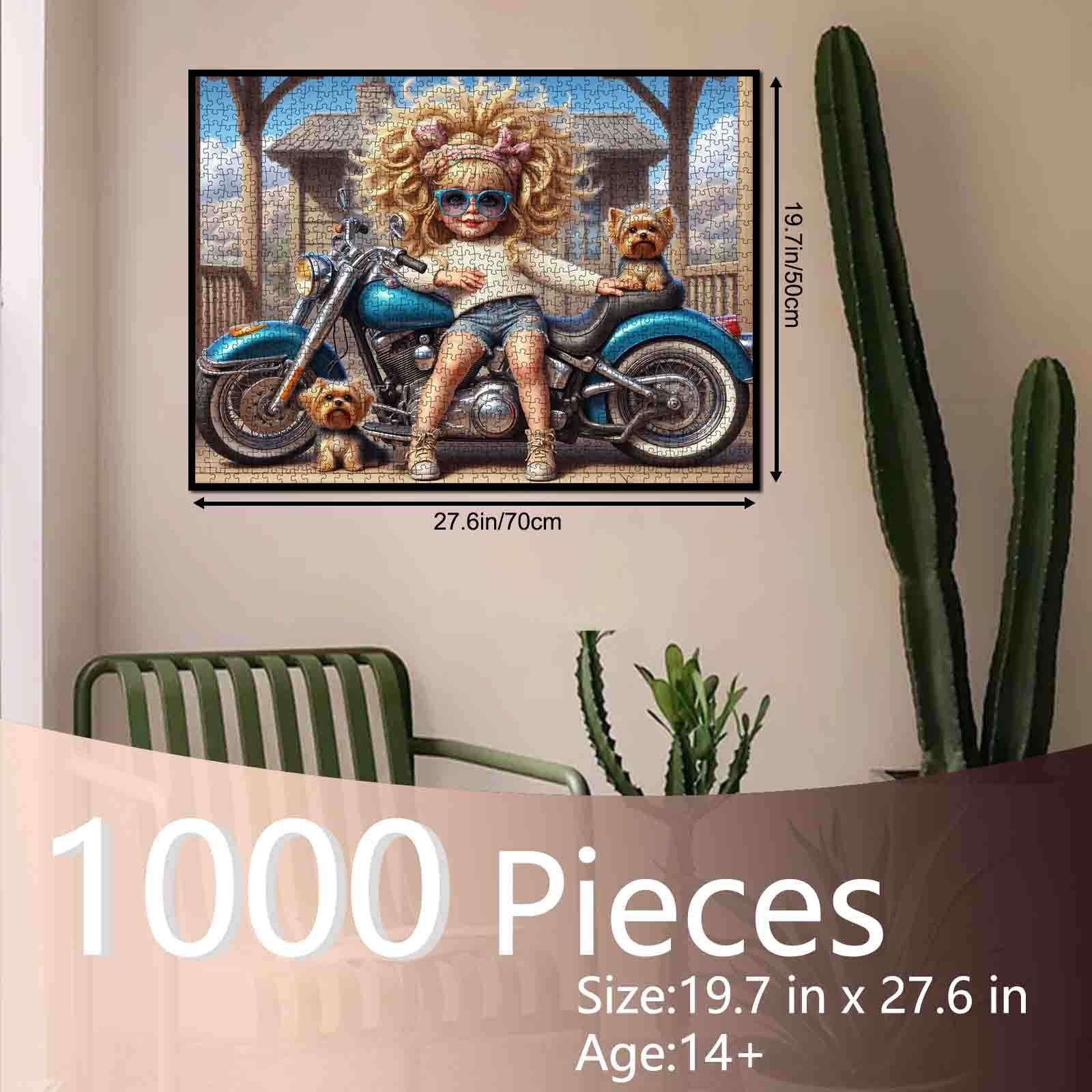 tucocoo-cool-biker-girl-and-pups-puzzle-1000-teile-motorrad image 5