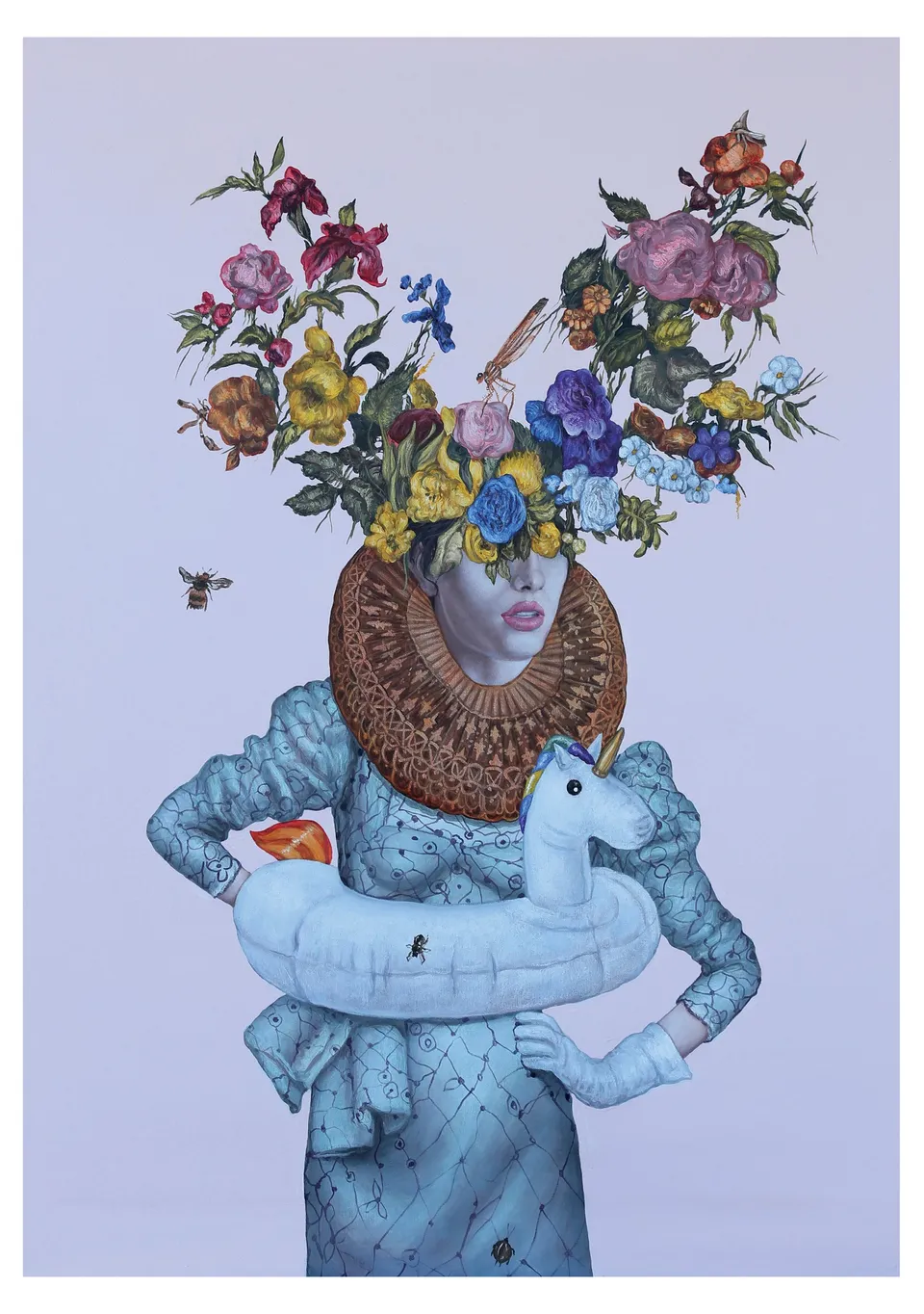 pomegranate-blank-notecards-lady-einhorn-klappkarte-einzeln image 1