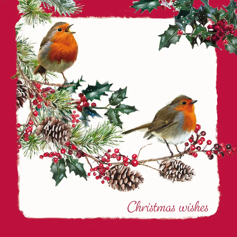 otter-house-christmas-robin-foliage-weihnachtskarten-10er image 1