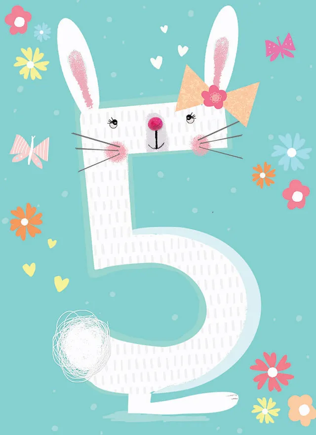 otter-house-rainbow-pops-bunny-geburtstagskarte-5-jahre-hase image 1