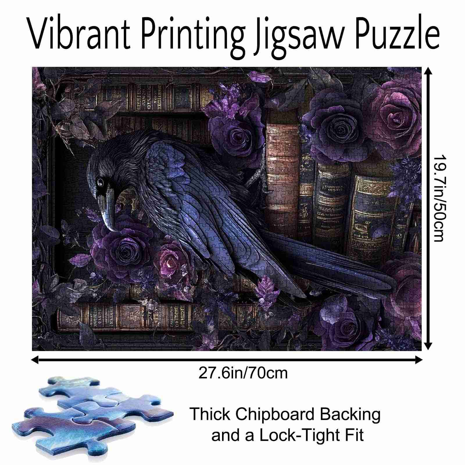 tucocoo-raven-purple-roses-books-puzzle-1000-teile image 5