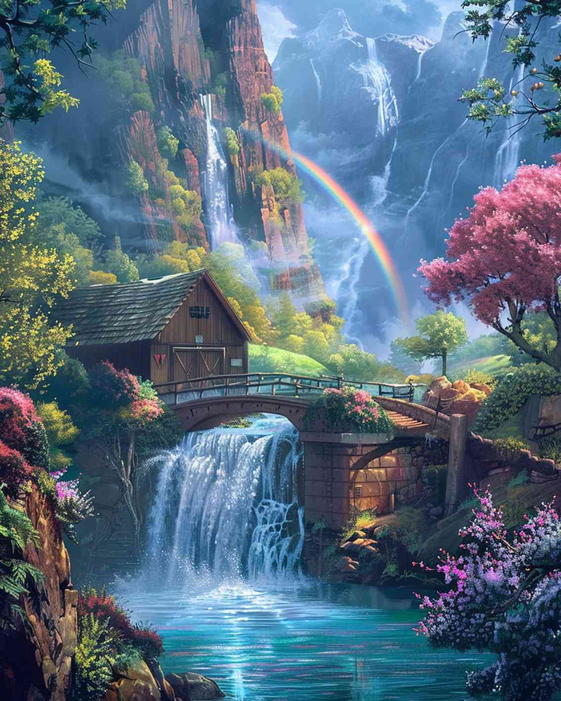 tucocoo-rainbow-valley-cottage-malen-nach-zahlen-40x50-ohne-rahmen-bunt image 2