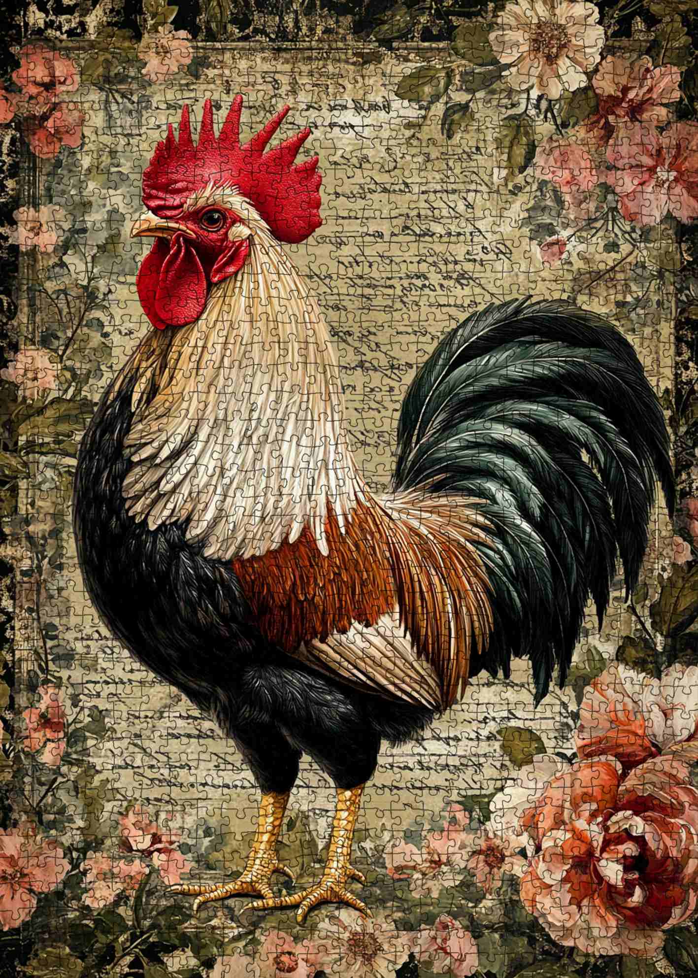 tucocoo-rustic-rooster-vintage-puzzle-1000-teile-hahn image 2