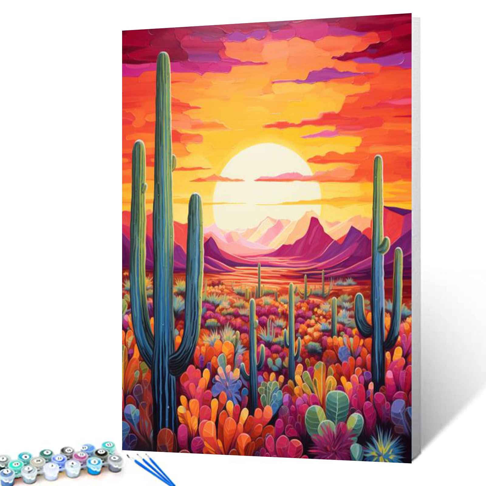 tucocoo-paint-by-numbers-desert-sunset-with-cacti-40x50 image 1