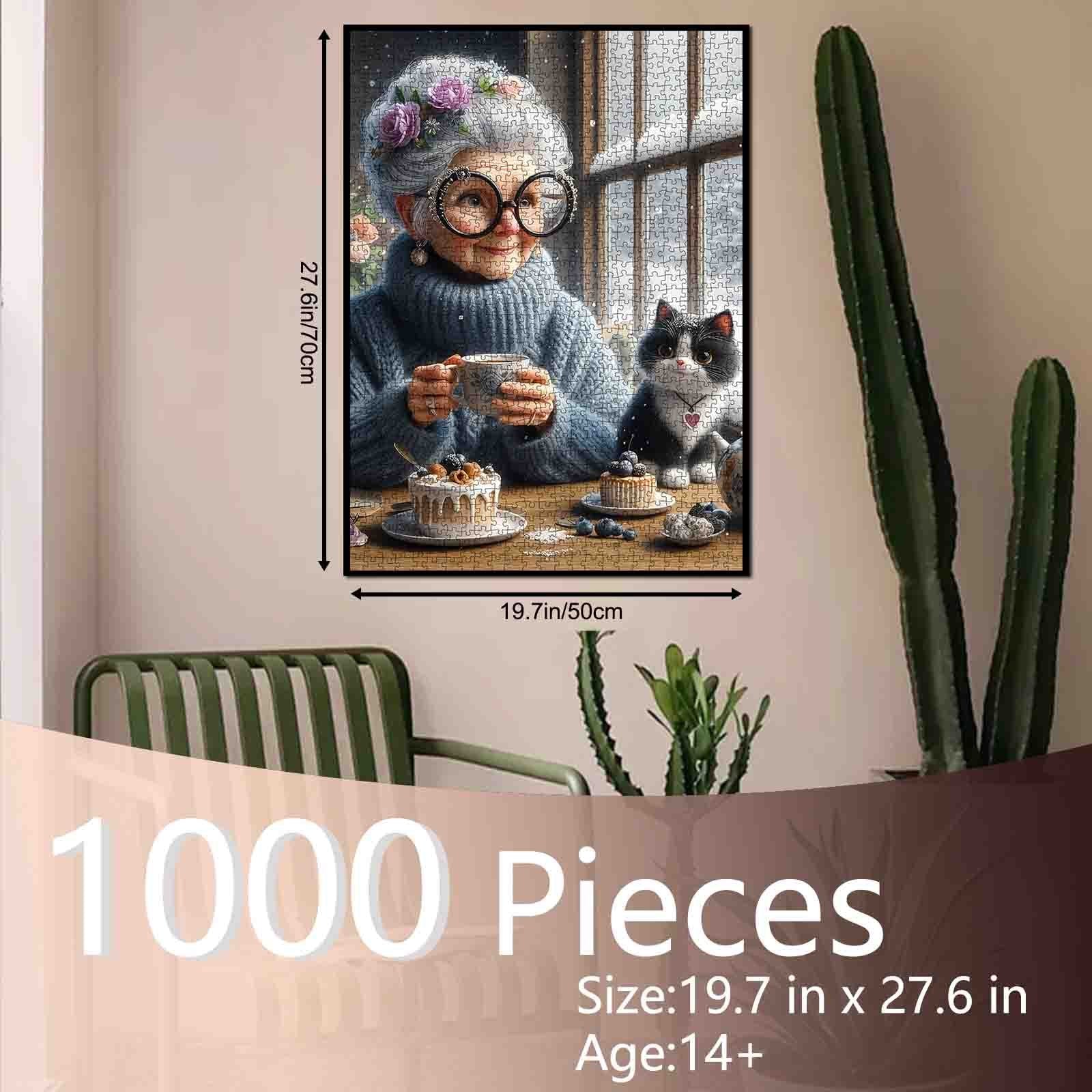 tucocoo-winter-tea-time-puzzle-1000-teile-oma-katze image 5