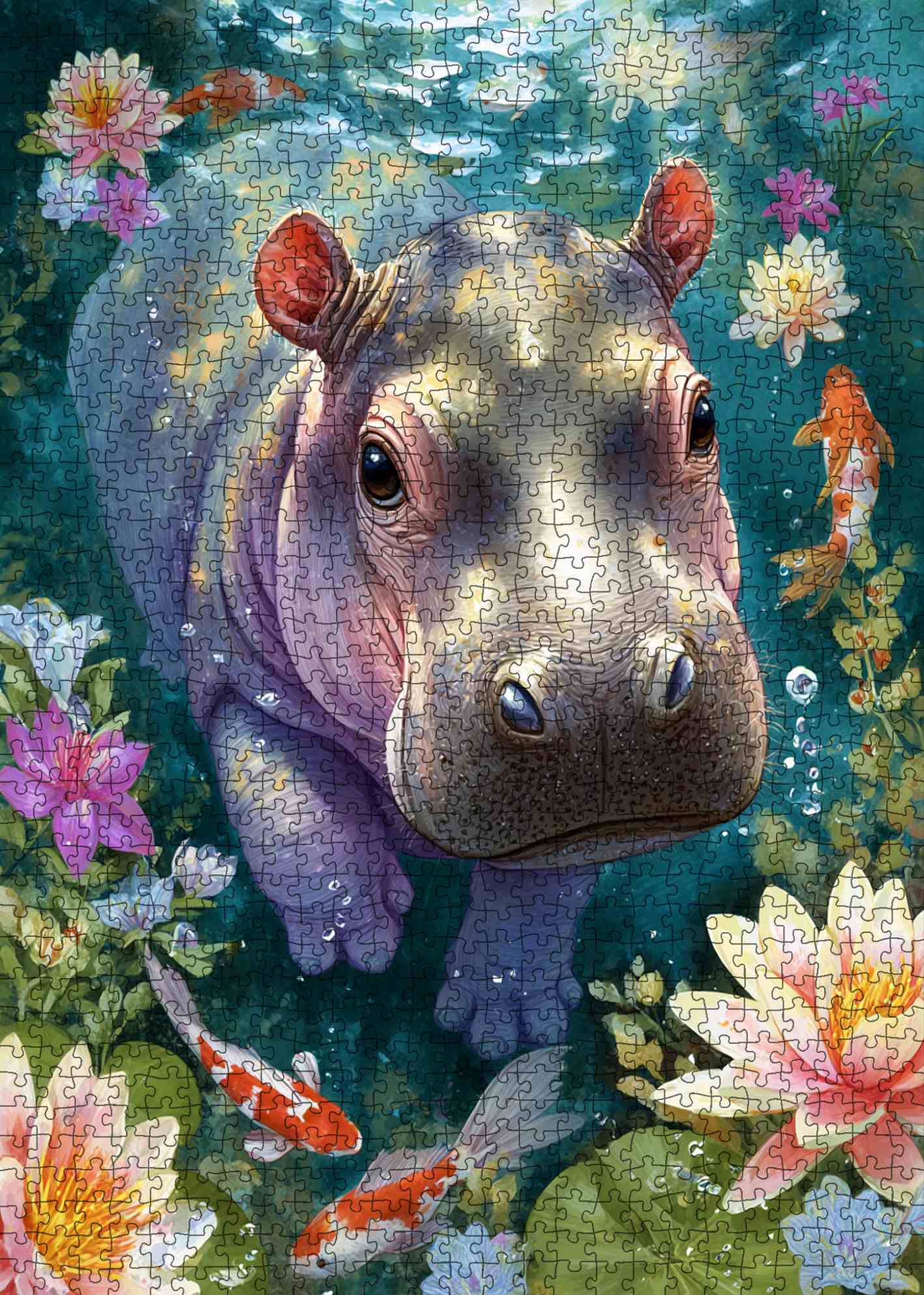 tucocoo-hippo-pond-adventure-puzzle-1000-teile-tier-puzzle image 2