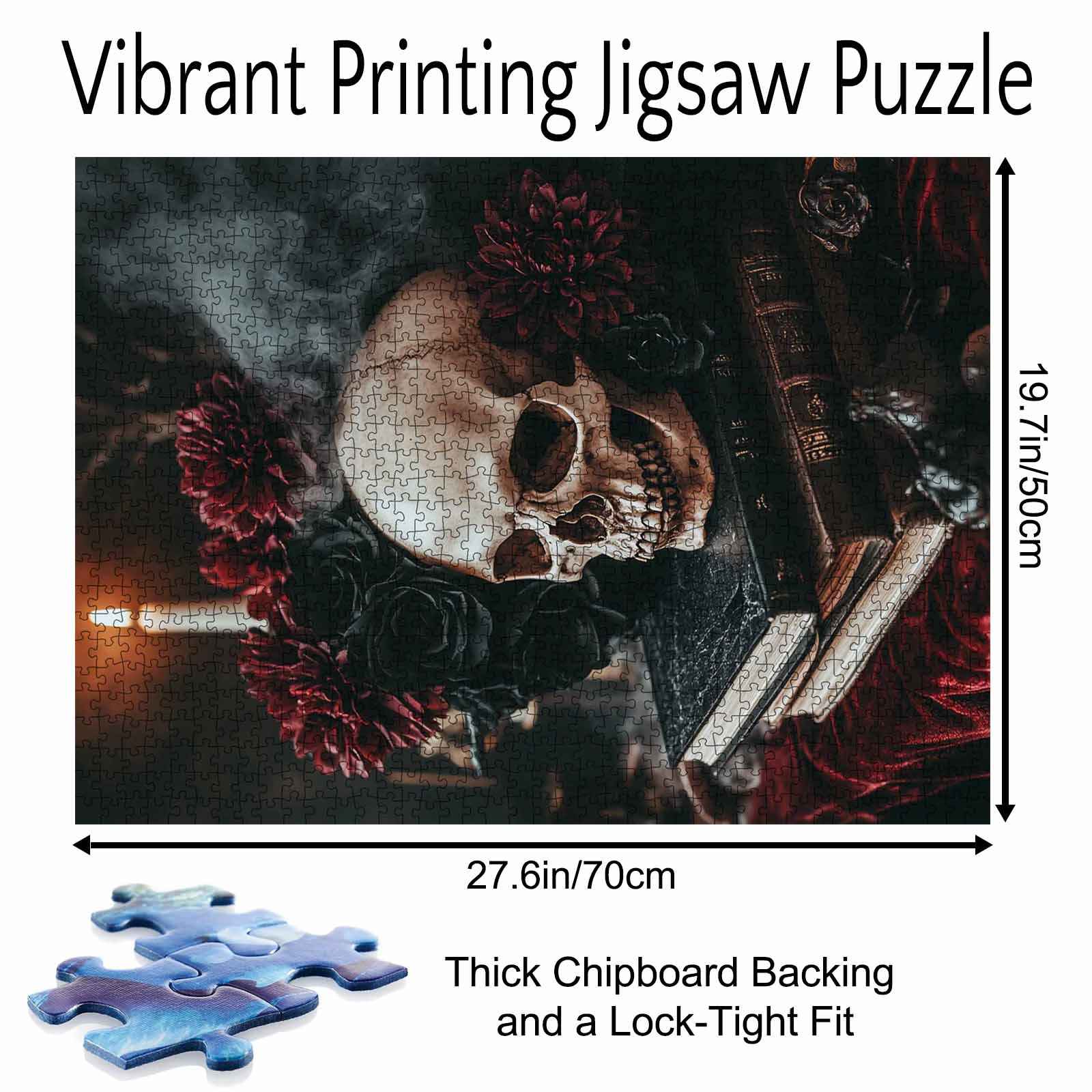 tucocoo-skull-roses-candlelight-puzzle-1000-teile-totenkopf image 5