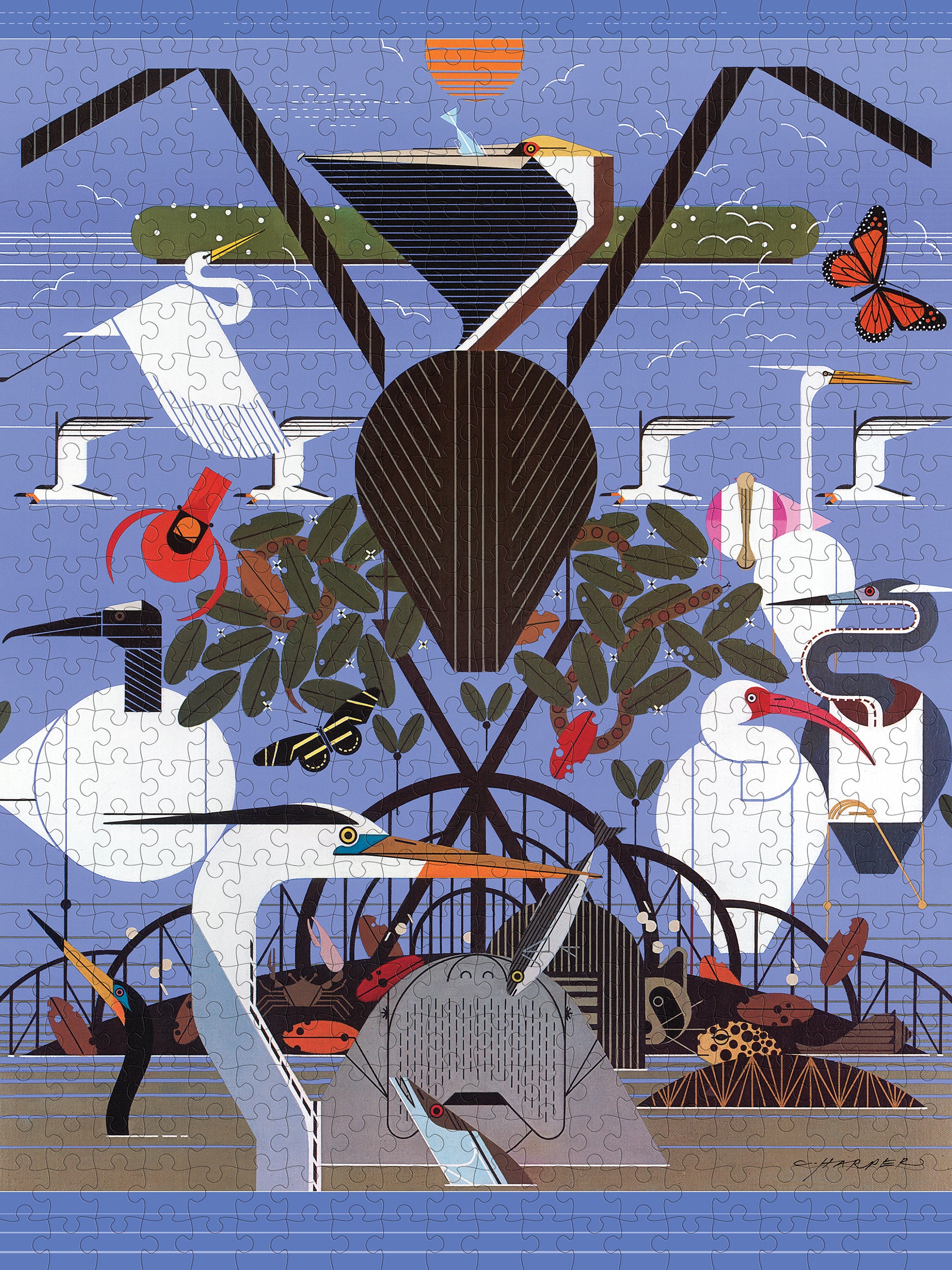 pomegranate-charley-harper-coastal-creatures-puzzle-500-teile image 2
