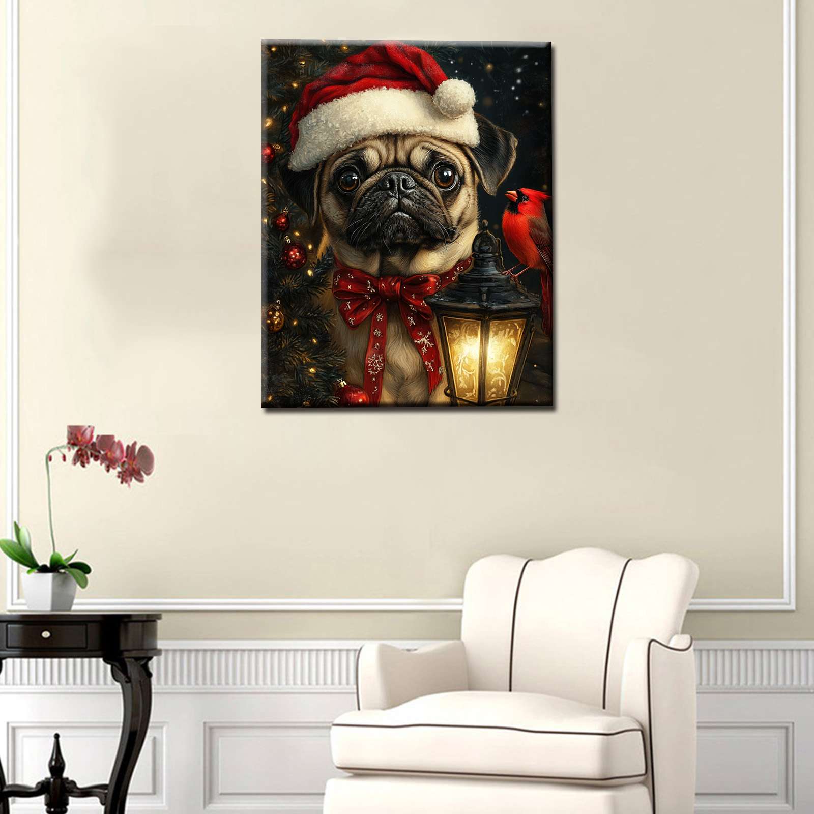 tucocoo-christmas-pug-leinwandbild-30x40-cm-mops-weihnachten image 2