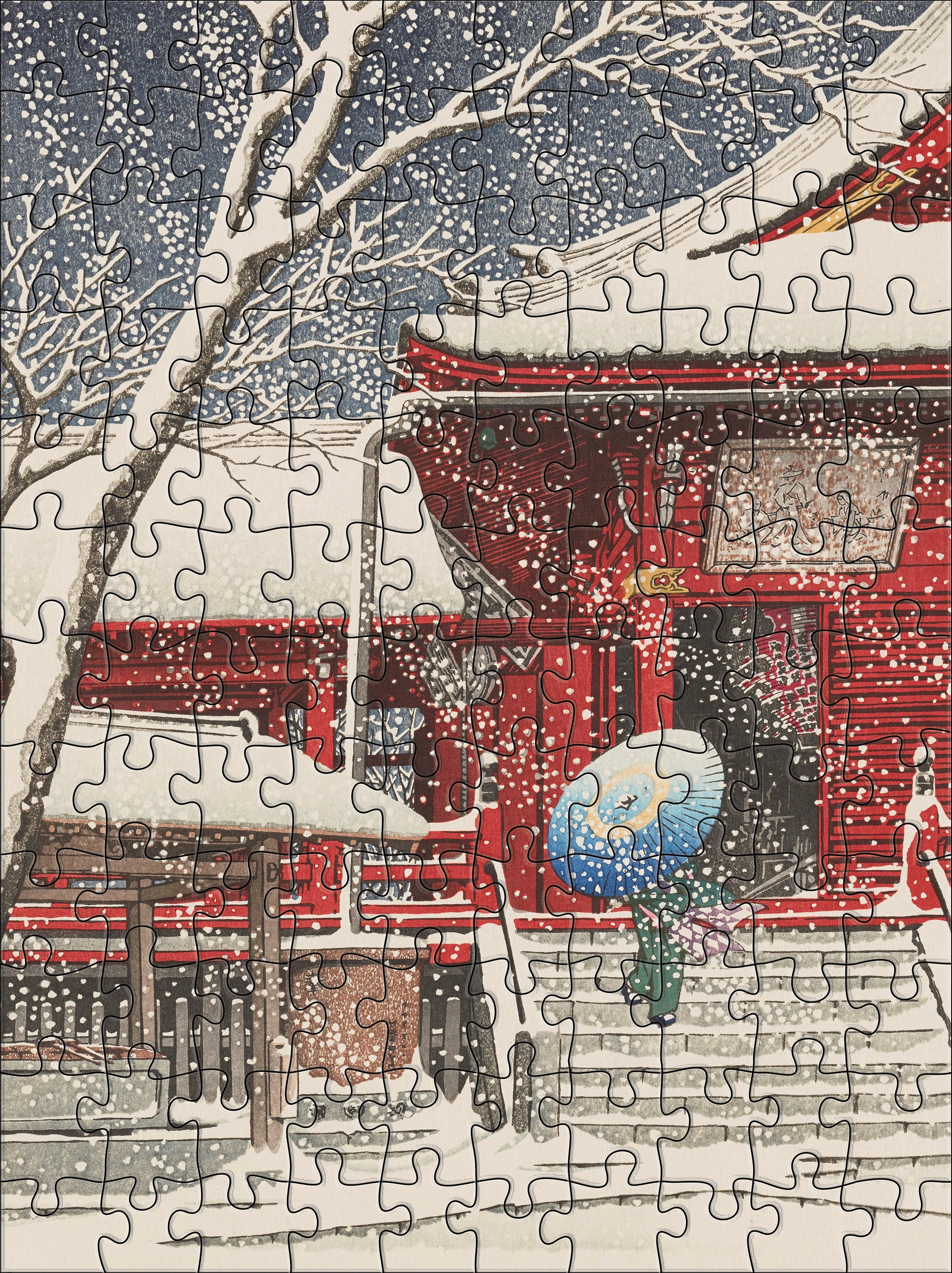 pomegranate-snowfall-120-teile-puzzle-hasui-beidseitig image 3
