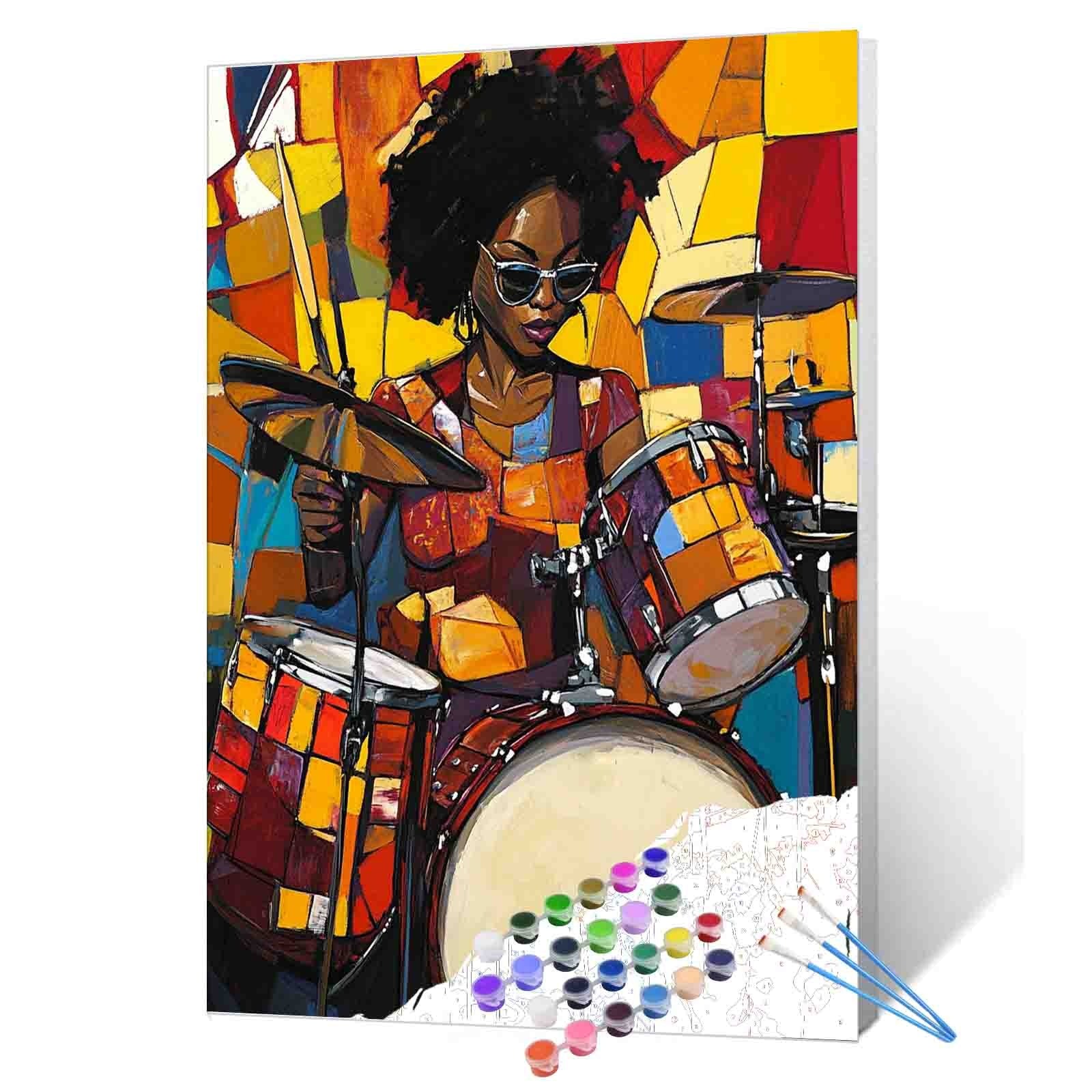 tucocoo-drummer-queen-malen-nach-zahlen-40x50-musik image 1