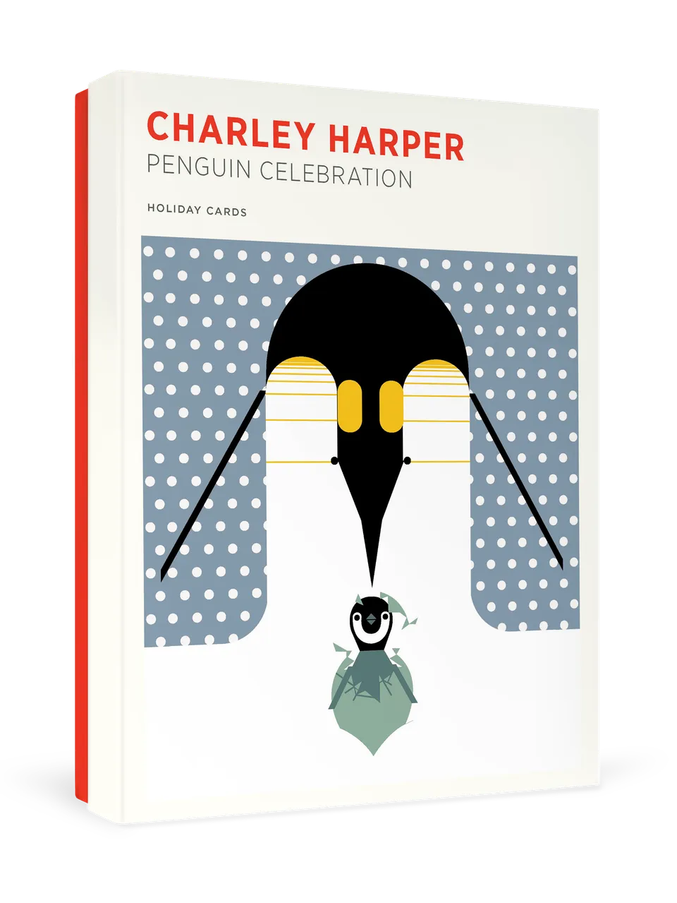 pomegranate-holiday-cards-charley-harper-penguin-celebration-pinguin image 1