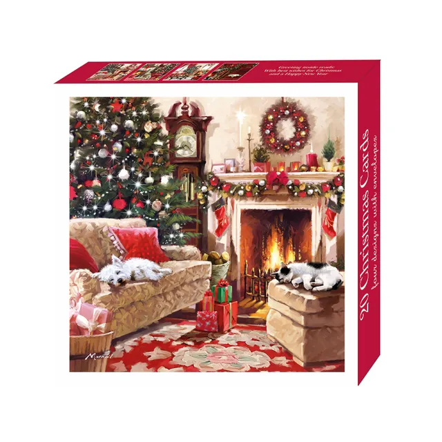 otter-house-fireside-naps-weihnachtskarten-set-tiere image 1