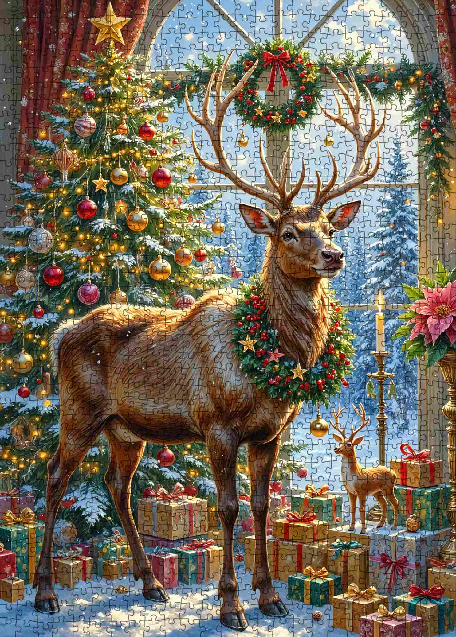 tucocoo-majestic-reindeer-festive-hall-puzzle-1000-teile-weihnachten image 2