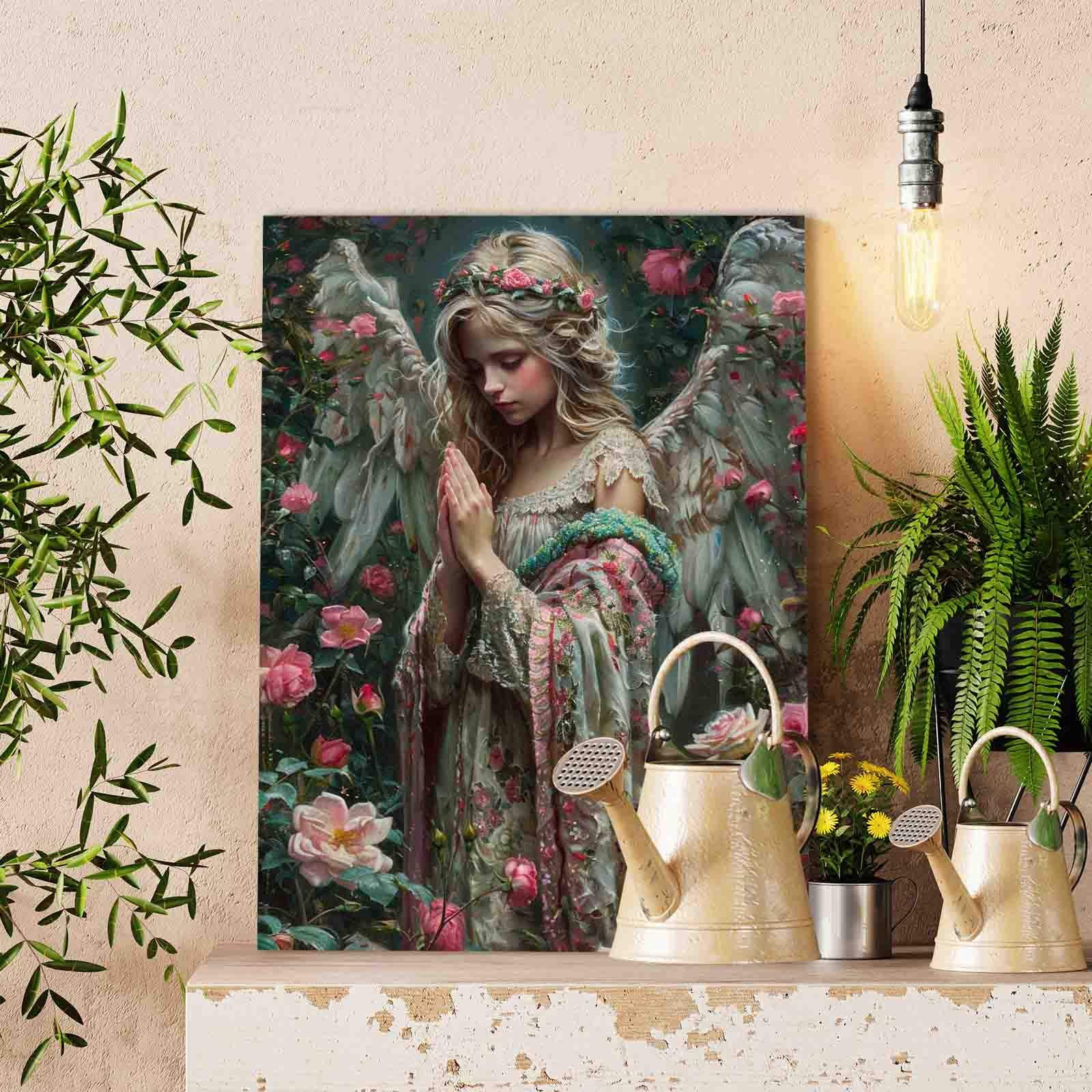 tucocoo-praying-angel-floral-garden-malen-nach-zahlen-40x50-ohne-rahmen image 2