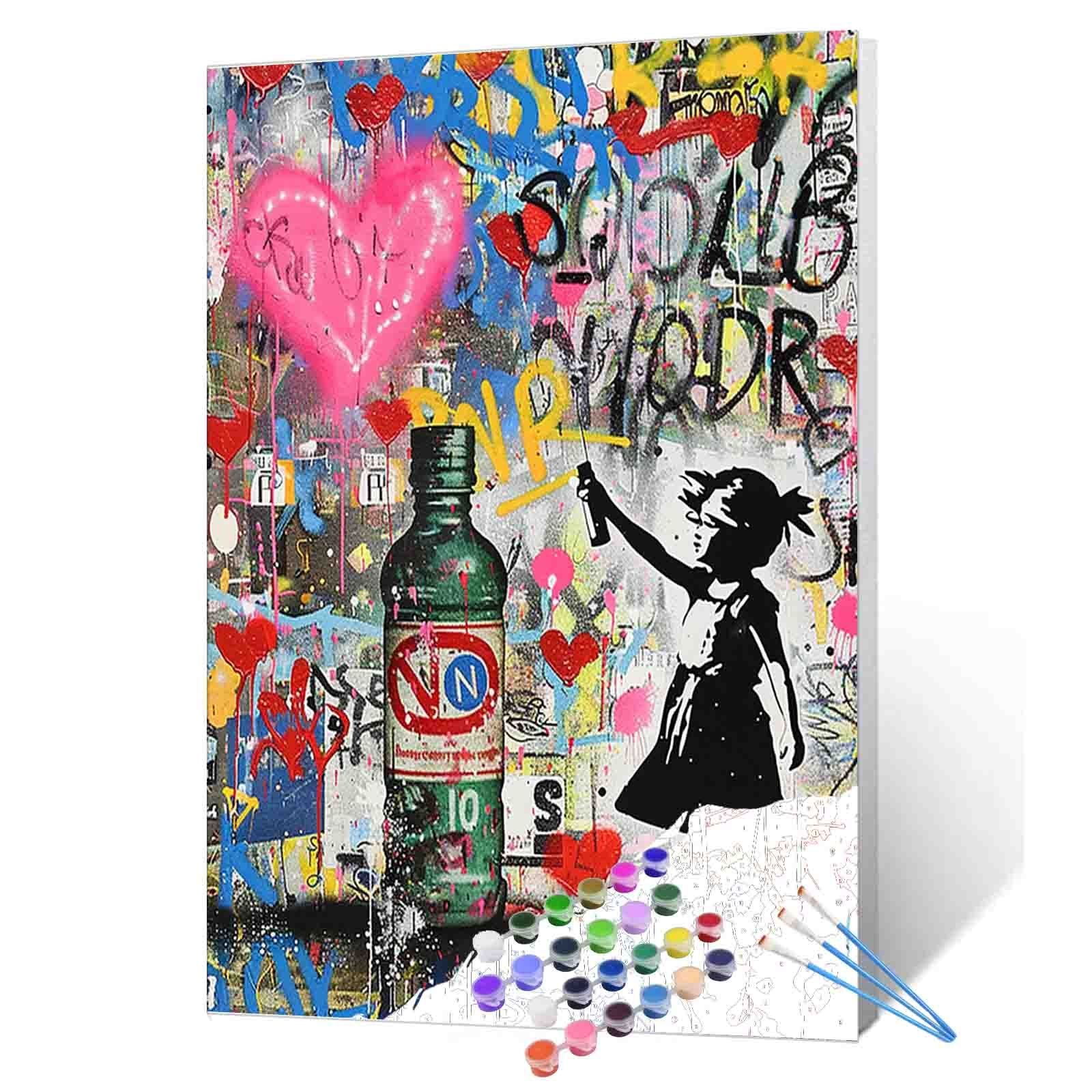 tucocoo-paint-by-numbers-graffiti-girl-malen-nach-zahlen-40x50-ohne-rahmen image 1