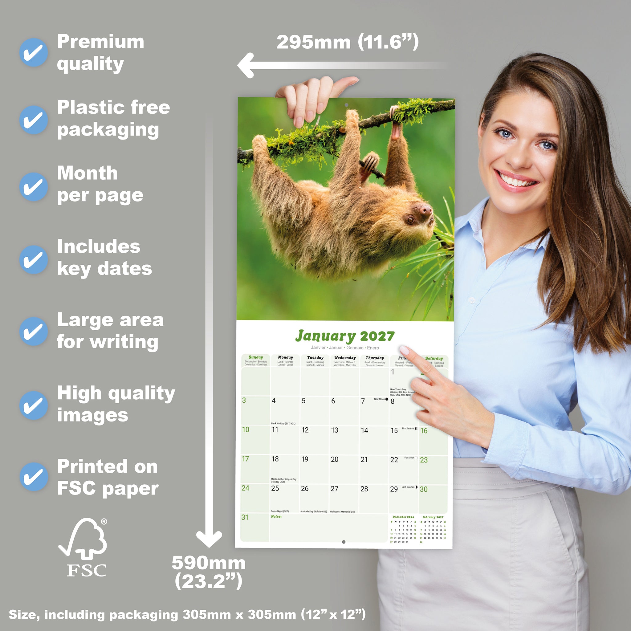 otter-house-sloths-wandkalender-2027-faultier image 4
