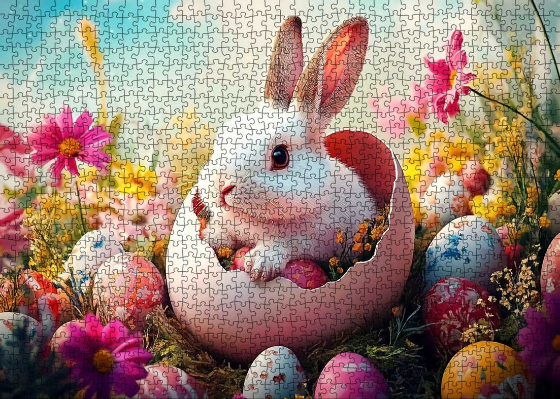 tucocoo-easter-bunny-eggs-puzzle-1000-teile-hase image 2