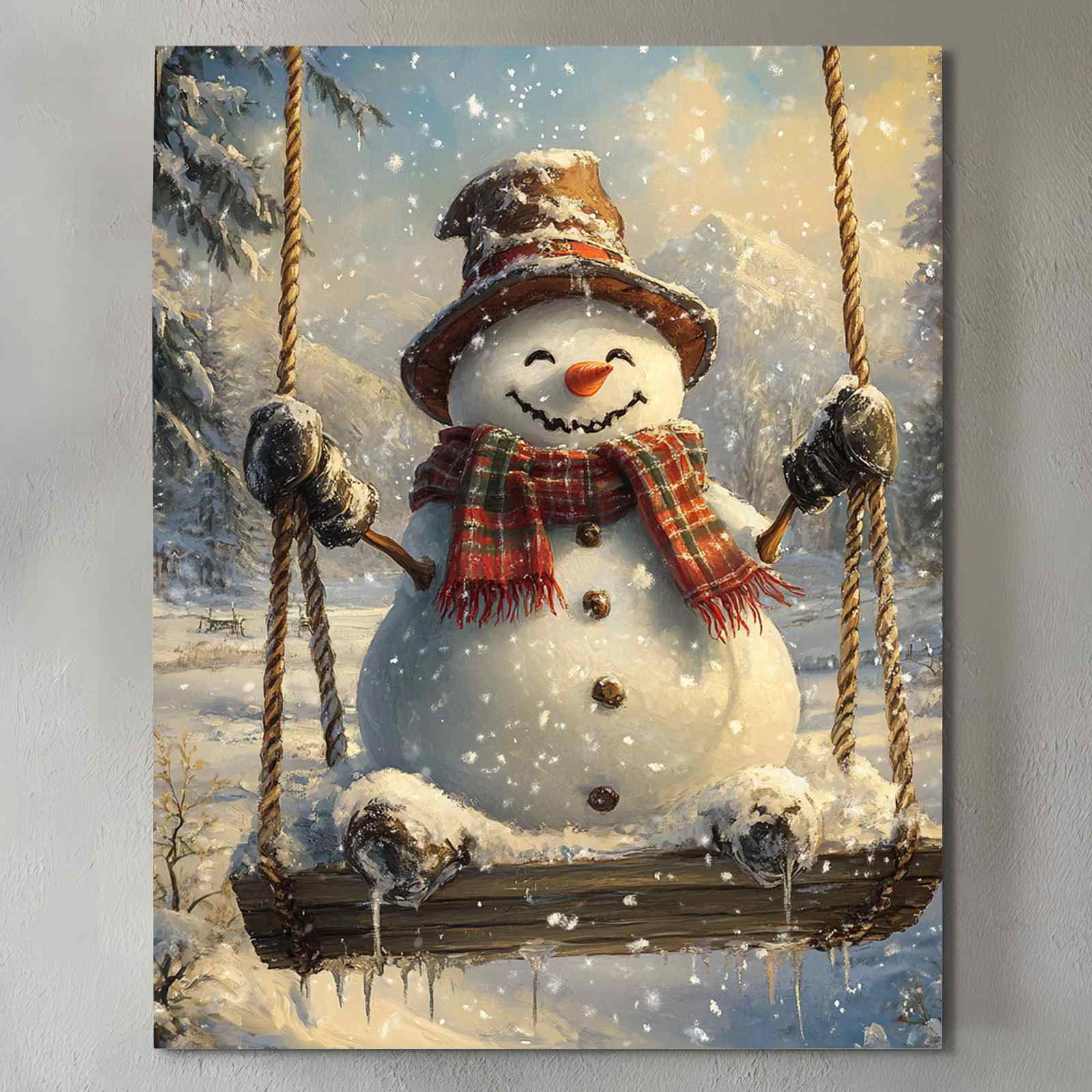 tucocoo-smiling-snowman-leinwandbild-weihnachten-30x40cm image 2