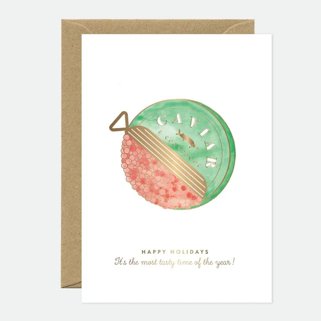 all-the-ways-to-say-caviar-weihnachtskarte-a6-goldfolie image 1