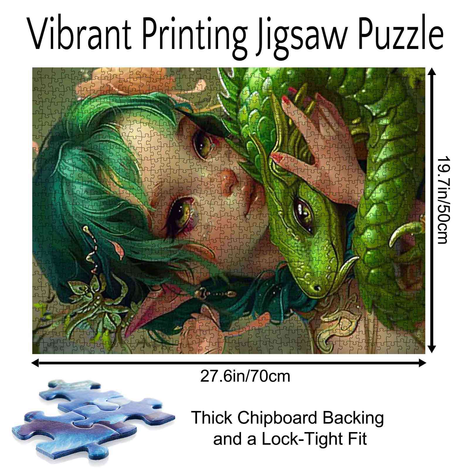 tucocoo-green-haired-girl-with-dragon-puzzle-1000-teile image 5