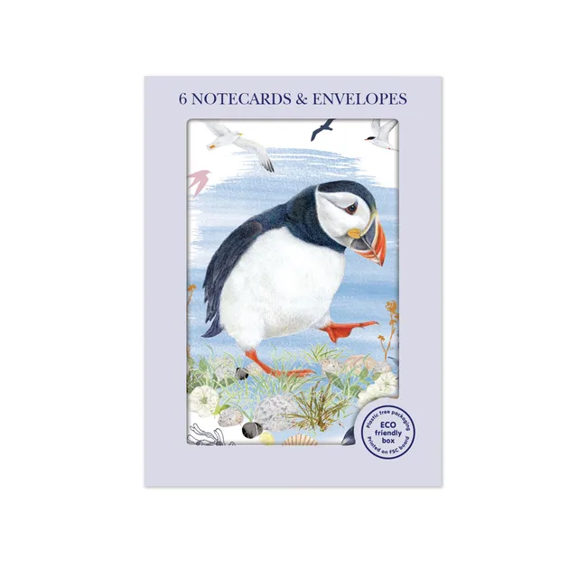 otter-house-puffin-mini-notecard-pack-grusskarten-6-karten image 1