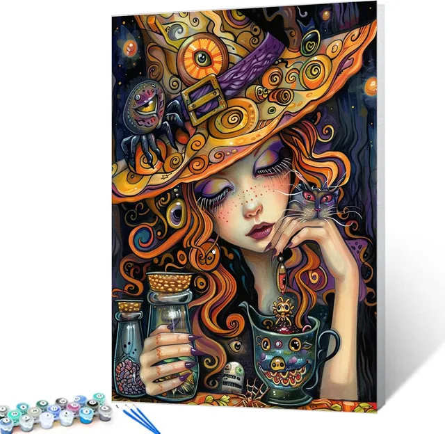 tucocoo-paint-by-numbers-cute-witch-malen-nach-zahlen-40x50-halloween image 1