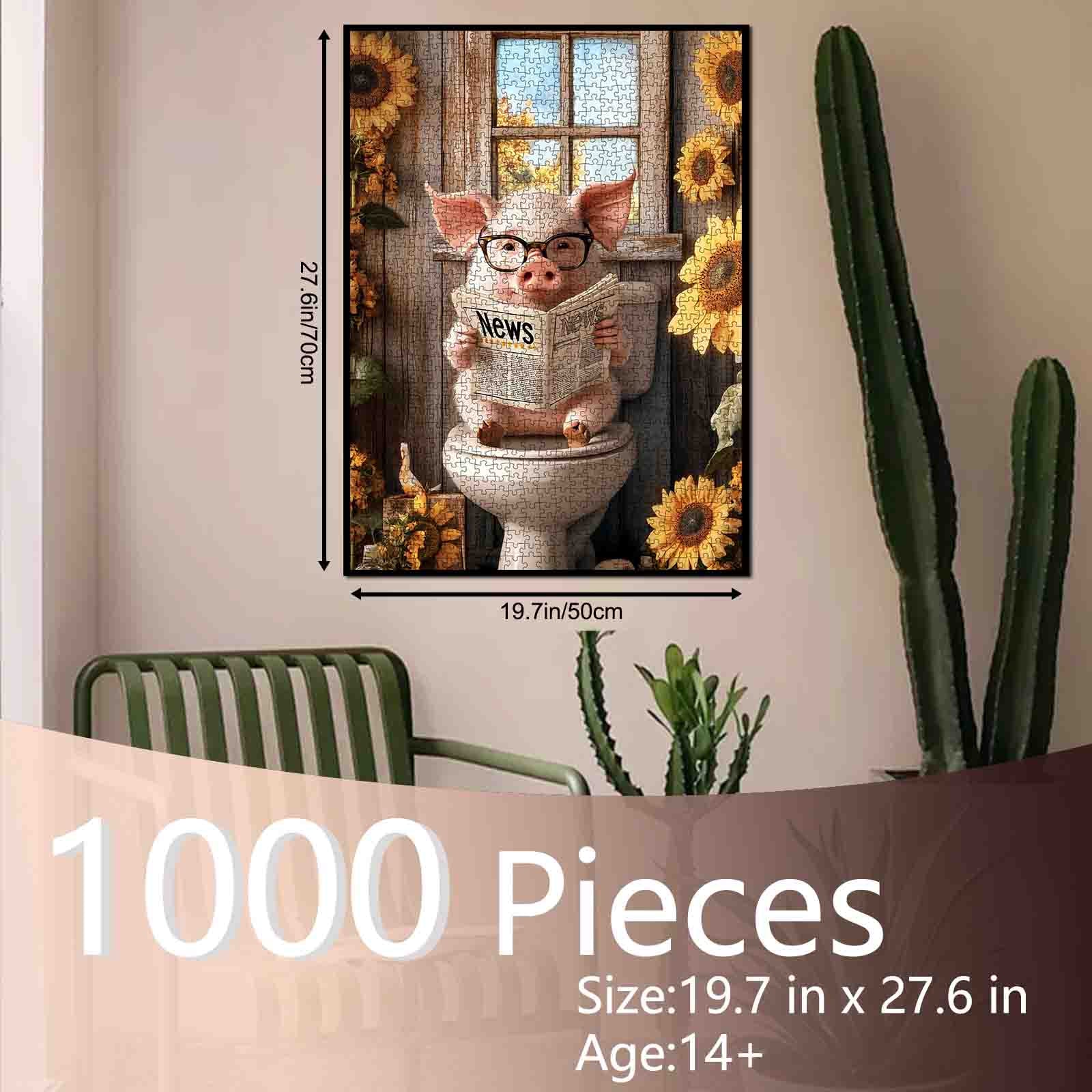 tucocoo-reading-pig-funny-bathroom-puzzle-1000-teile-schwein image 5