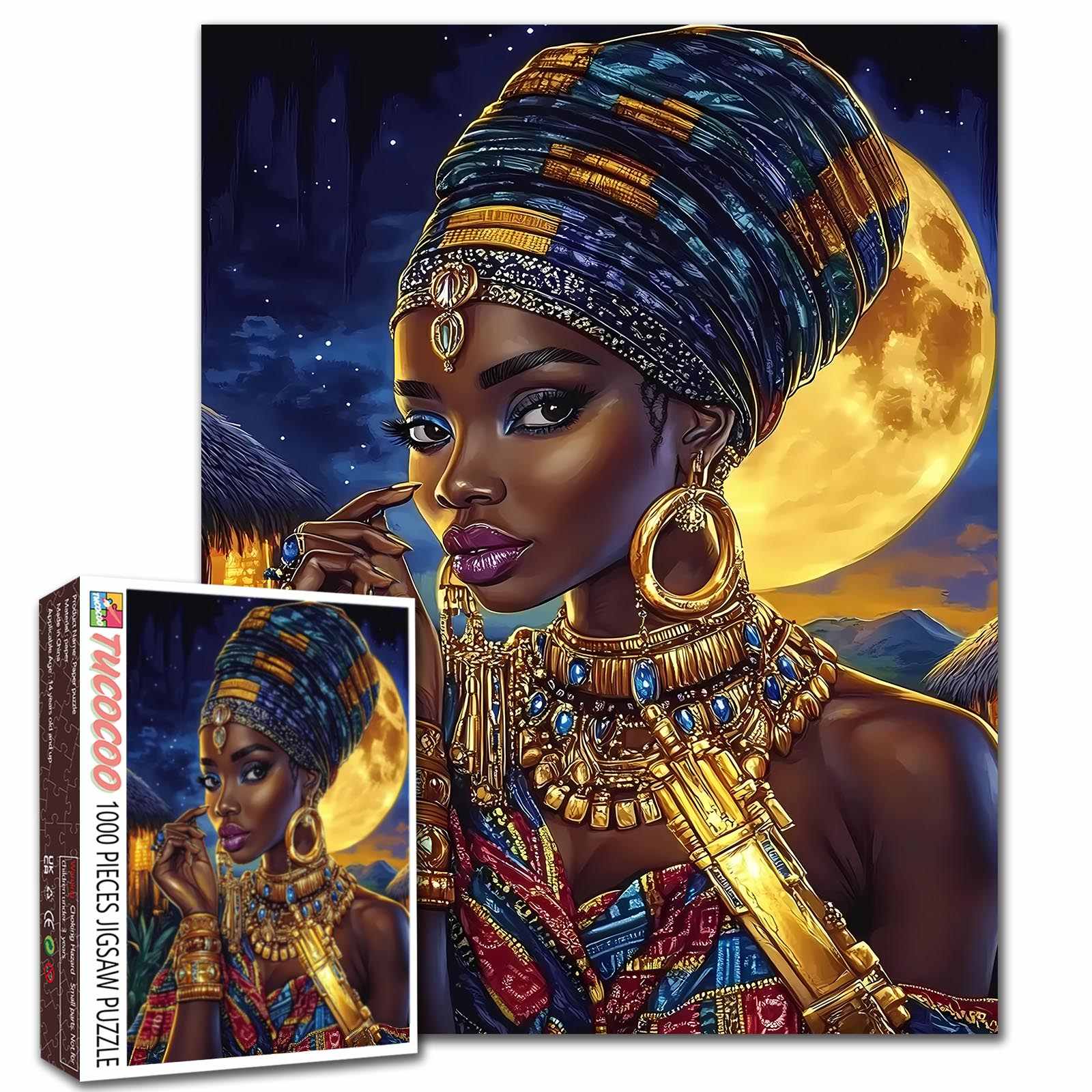 tucocoo-moonlit-african-queen-puzzle-1000-teile-portrait image 1