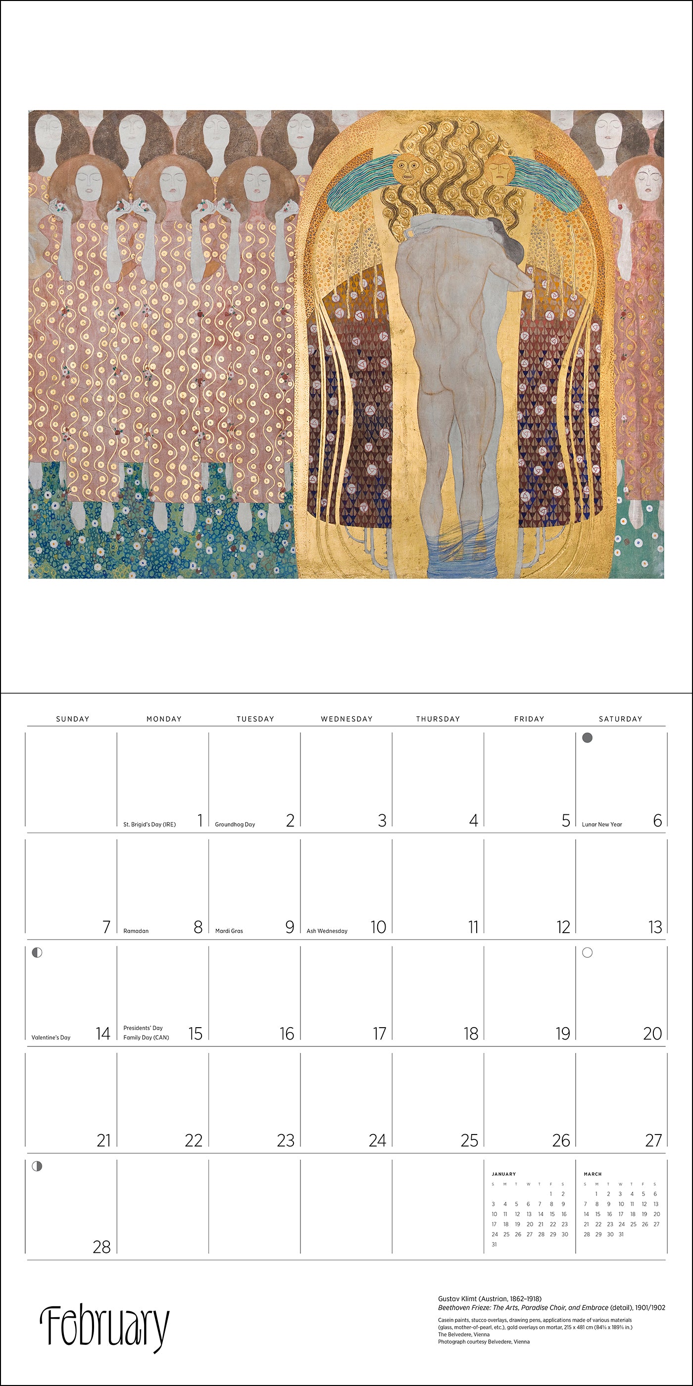 pomegranate-gustav-klimt-2027-wandkalender-jugendstil image 3