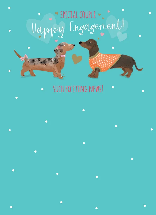 otter-house-sausage-dogs-verlobungskarte-dackel image 1