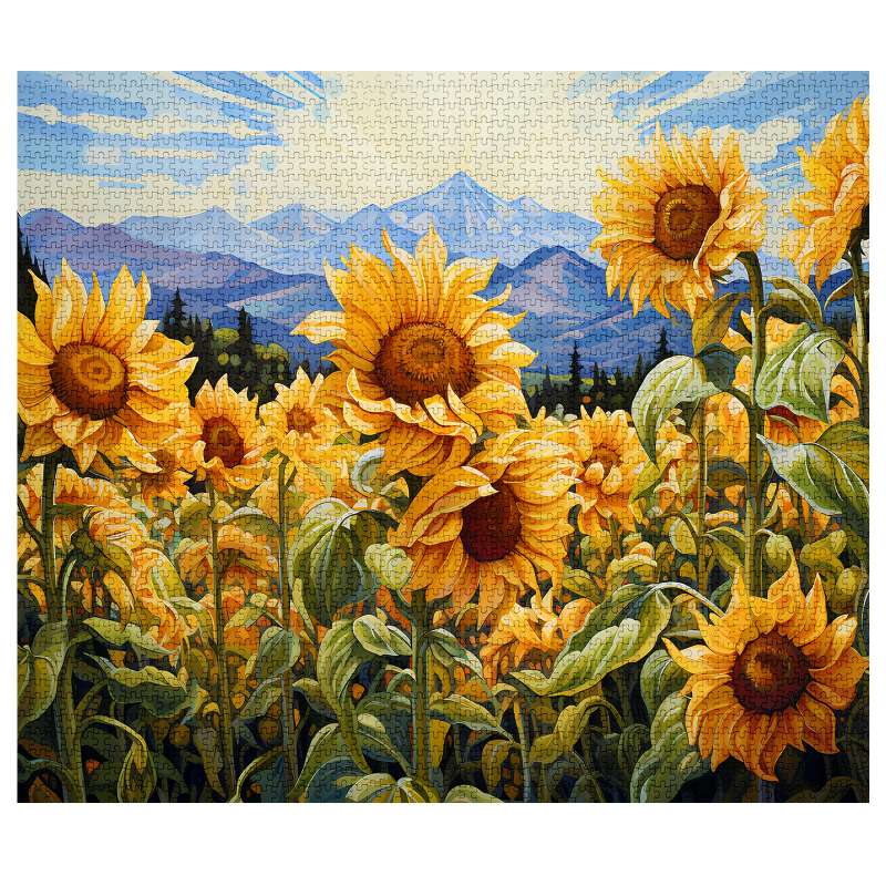 tucocoo-jigsaw-puzzles-sunflowers-and-mountains-puzzle-1000-teile-blumen image 2