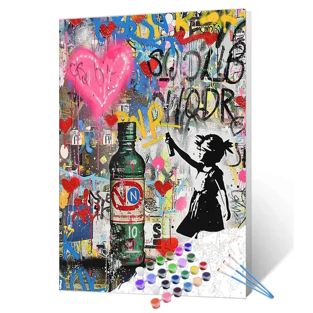 tucocoo-paint-by-numbers-graffiti-girl-malen-nach-zahlen-40x50-ohne-rahmen image 1