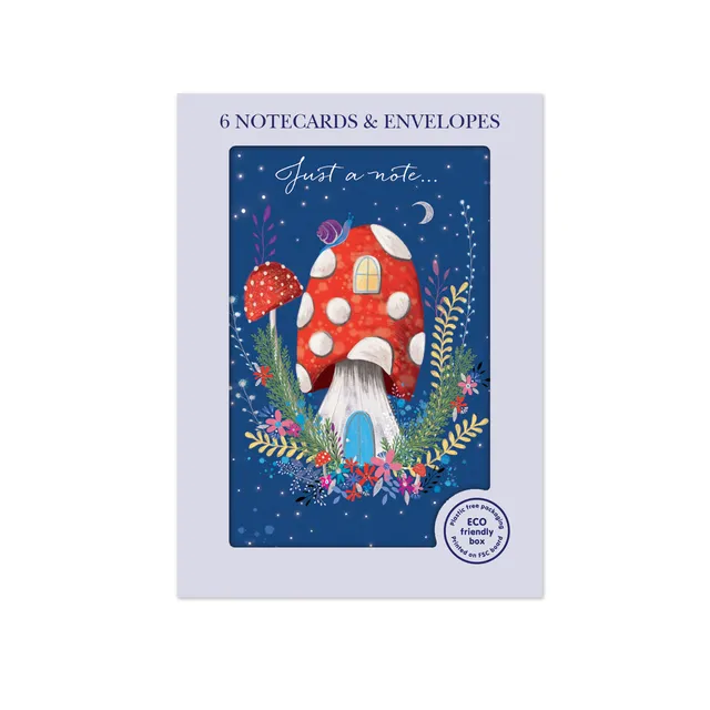 otter-house-stationery-gift-toadstools-mini-notizkarten-6er-pilz image 1