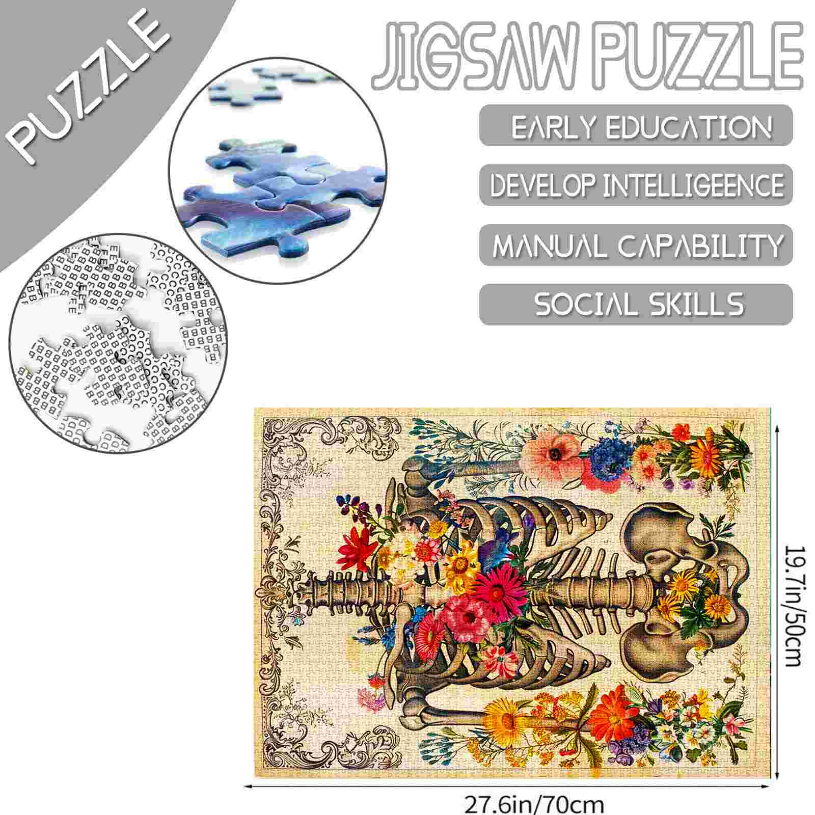 tucocoo-jigsaw-puzzles-floral-skeleton-puzzle-1000-teile image 3