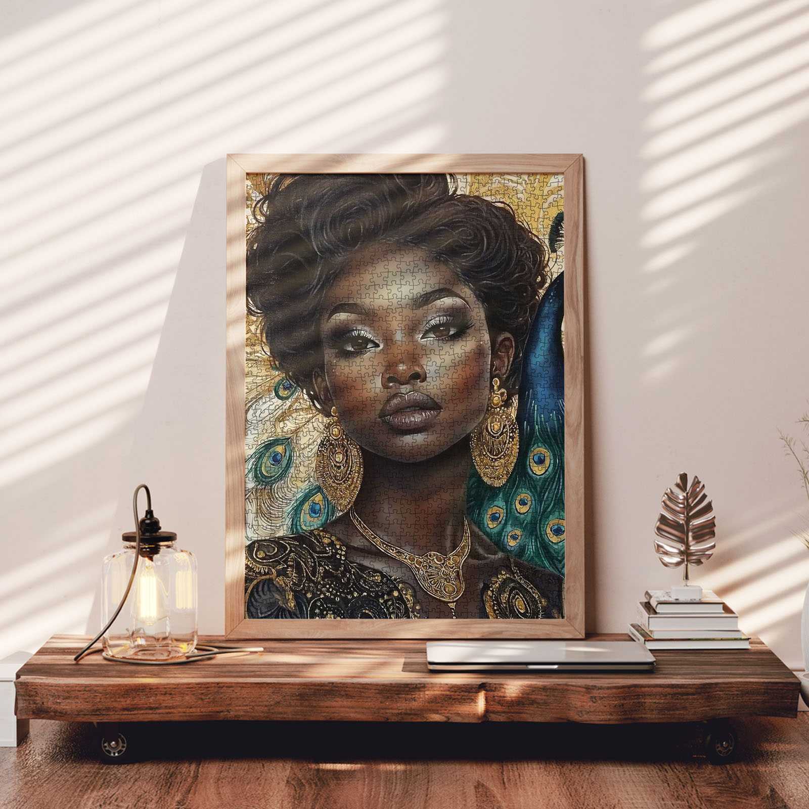 tucocoo-african-queen-peacock-puzzle-1000-teile-gold image 3