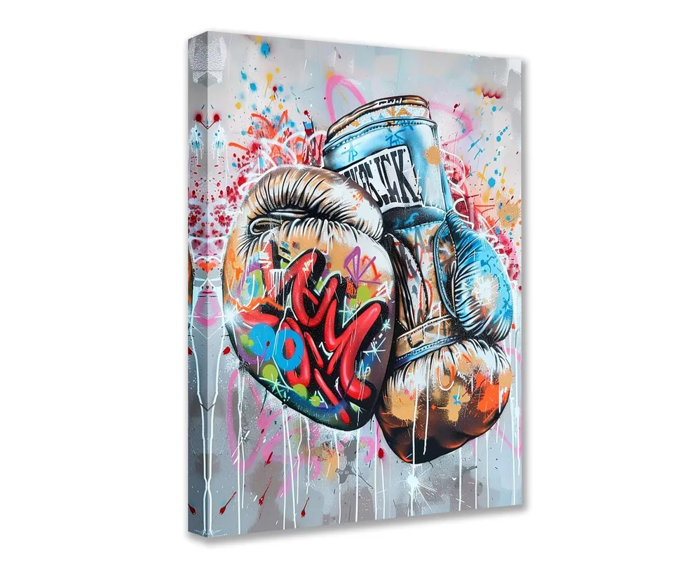 tucocoo-canvas-wall-art-graffiti-boxing-gloves-leinwandbild-30x40cm-gerahmt image 1