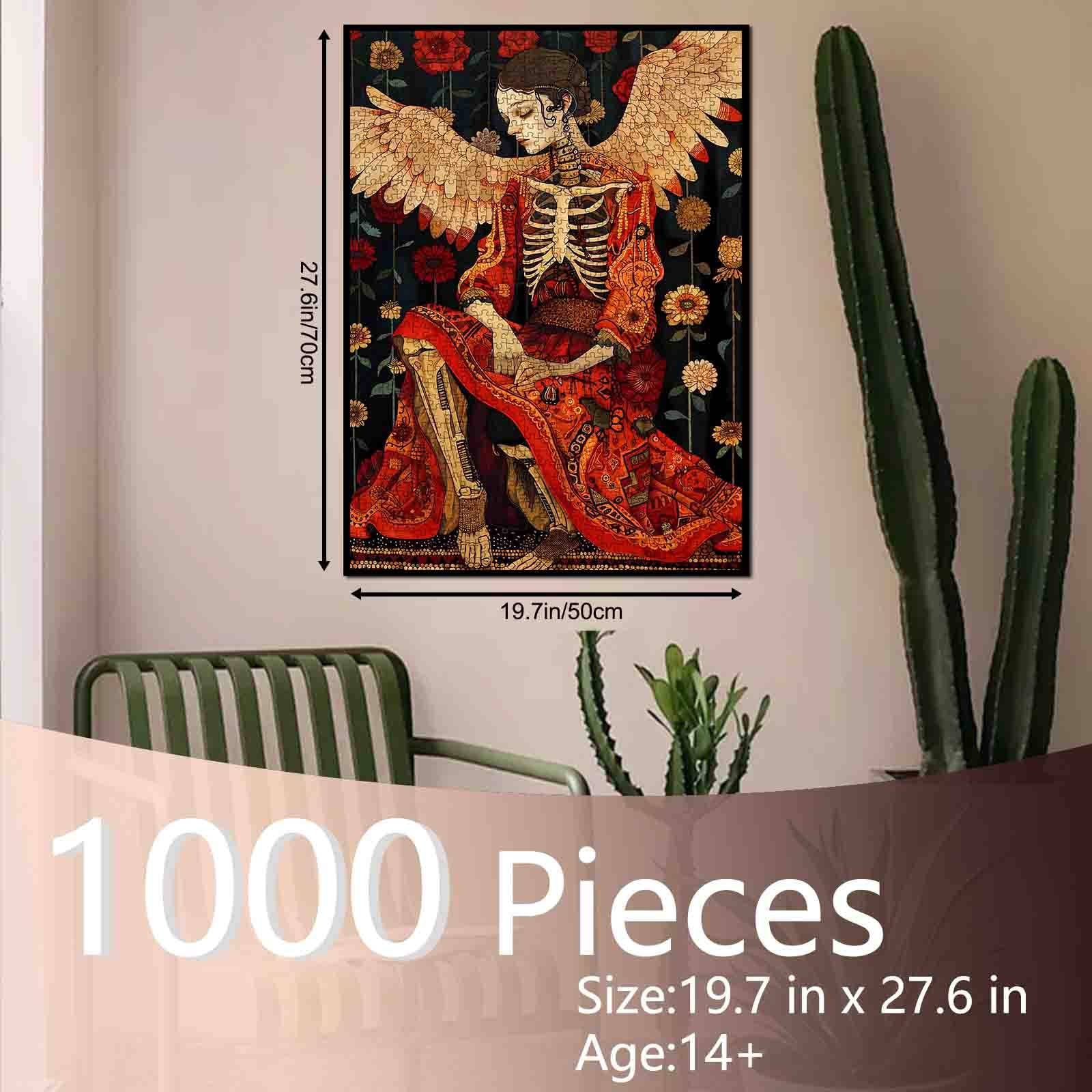tucocoo-skeleton-angel-floral-robe-puzzle-1000-teile image 5