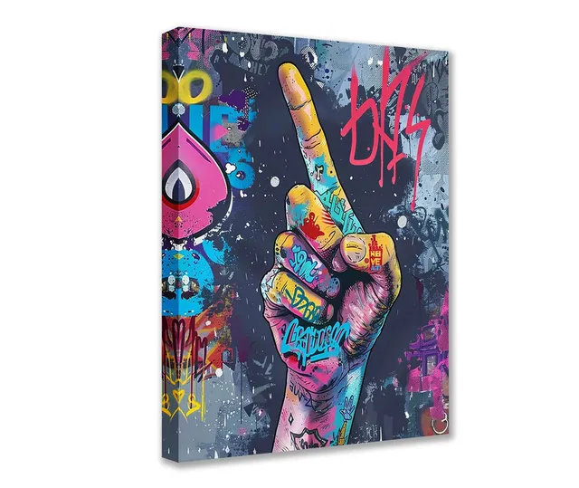 tucocoo-graffiti-hand-gesture-leinwandbild-30x40-ungerahmt-bunt image 1