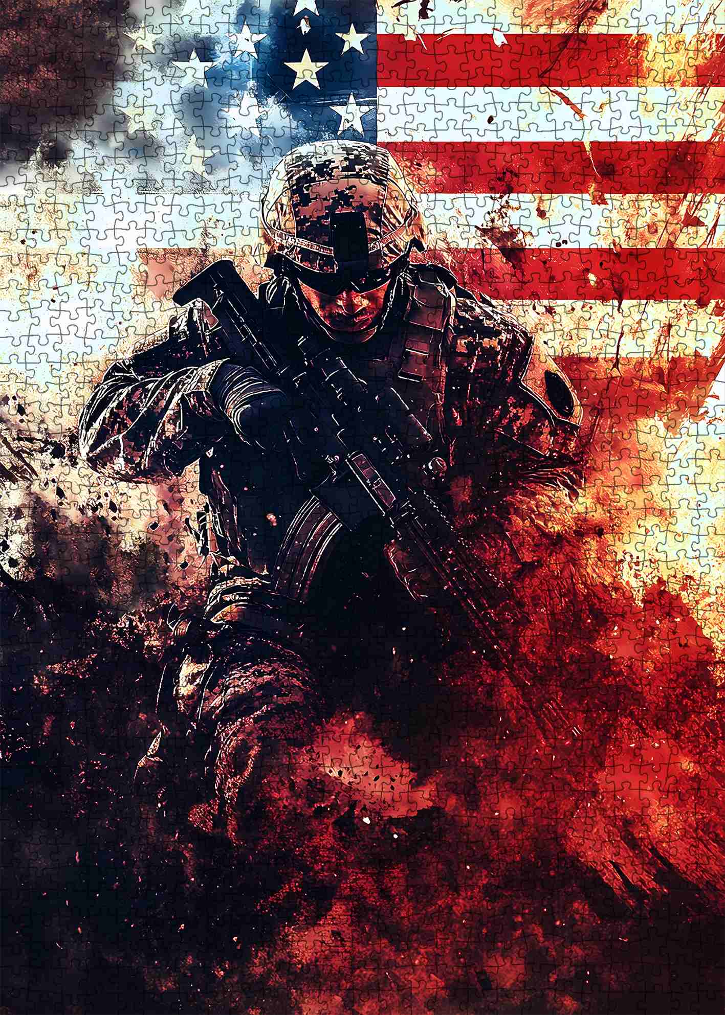 tucocoo-battlefield-soldier-puzzle-1000-teile-soldat-flagge image 2