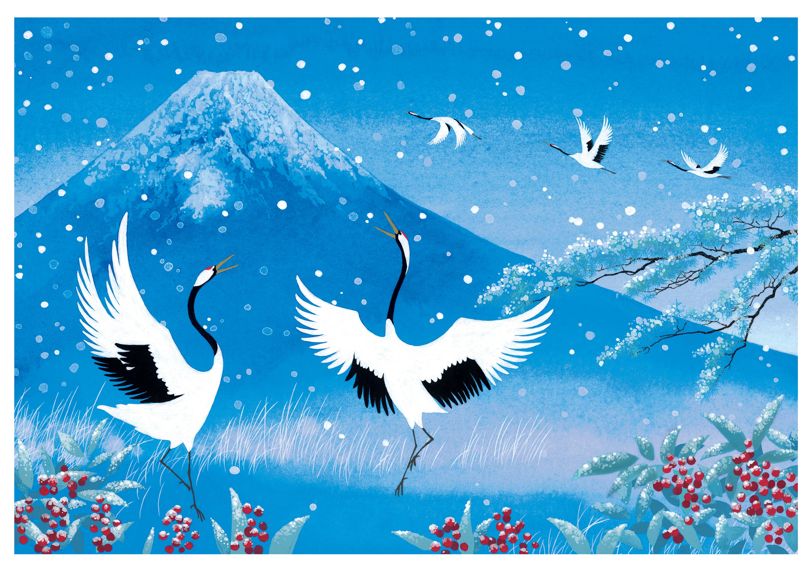 pomegranate-snowy-blue-mt-fuji-weihnachtskarten-mizuho image 2