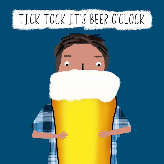 otter-house-man-oh-man-beer-o-clock-grusskarte-bier image 1