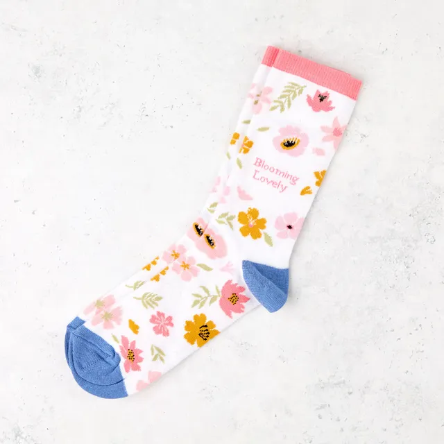 otter-house-blooming-lovely-socken-1-paar-blumenmuster image 1