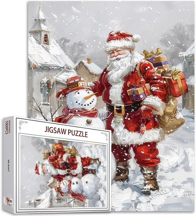 tucocoo-santa-claus-snowman-puzzle-1000-teile-schnee image 1